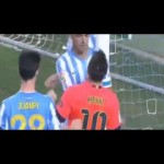 فيديو: لاعب مالاجا يعتدي على ميسي ويُسقطه أرضاً